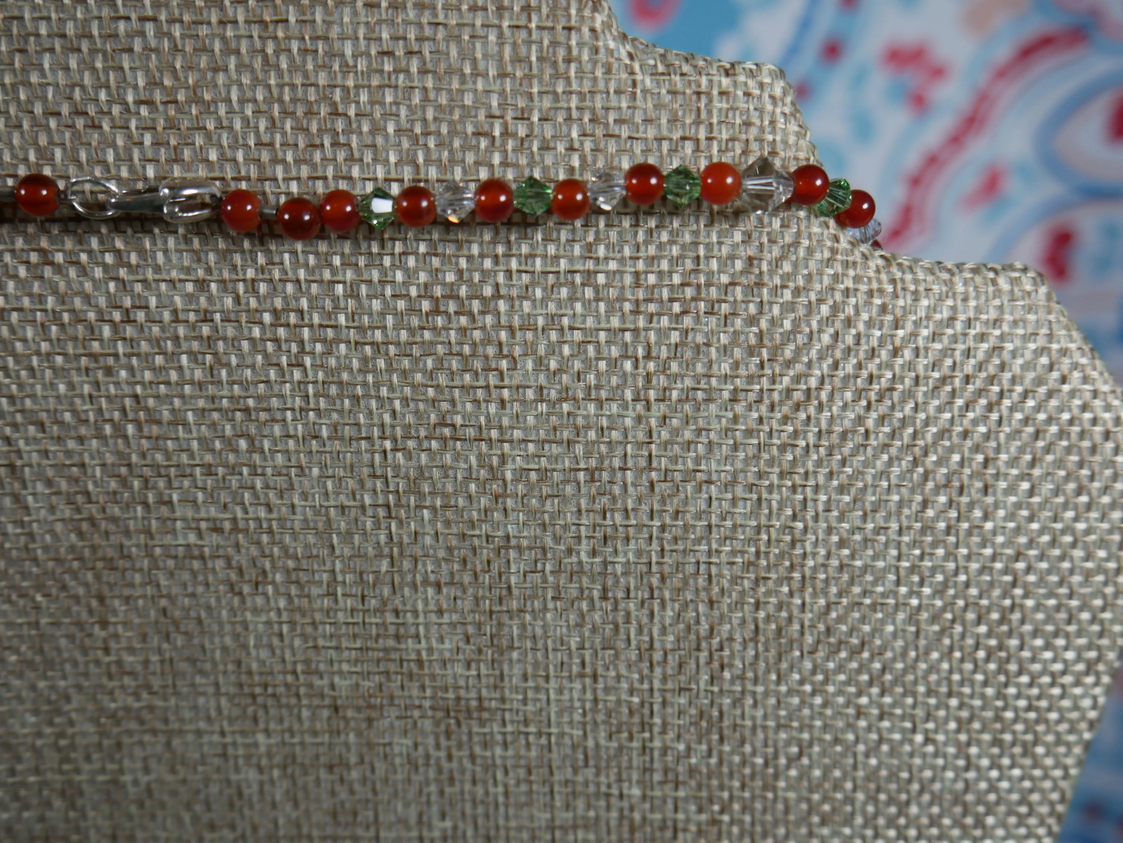 Earth Tone Beaded Necklace with Lampworked Glass Star Pendant and Bicone Crystals