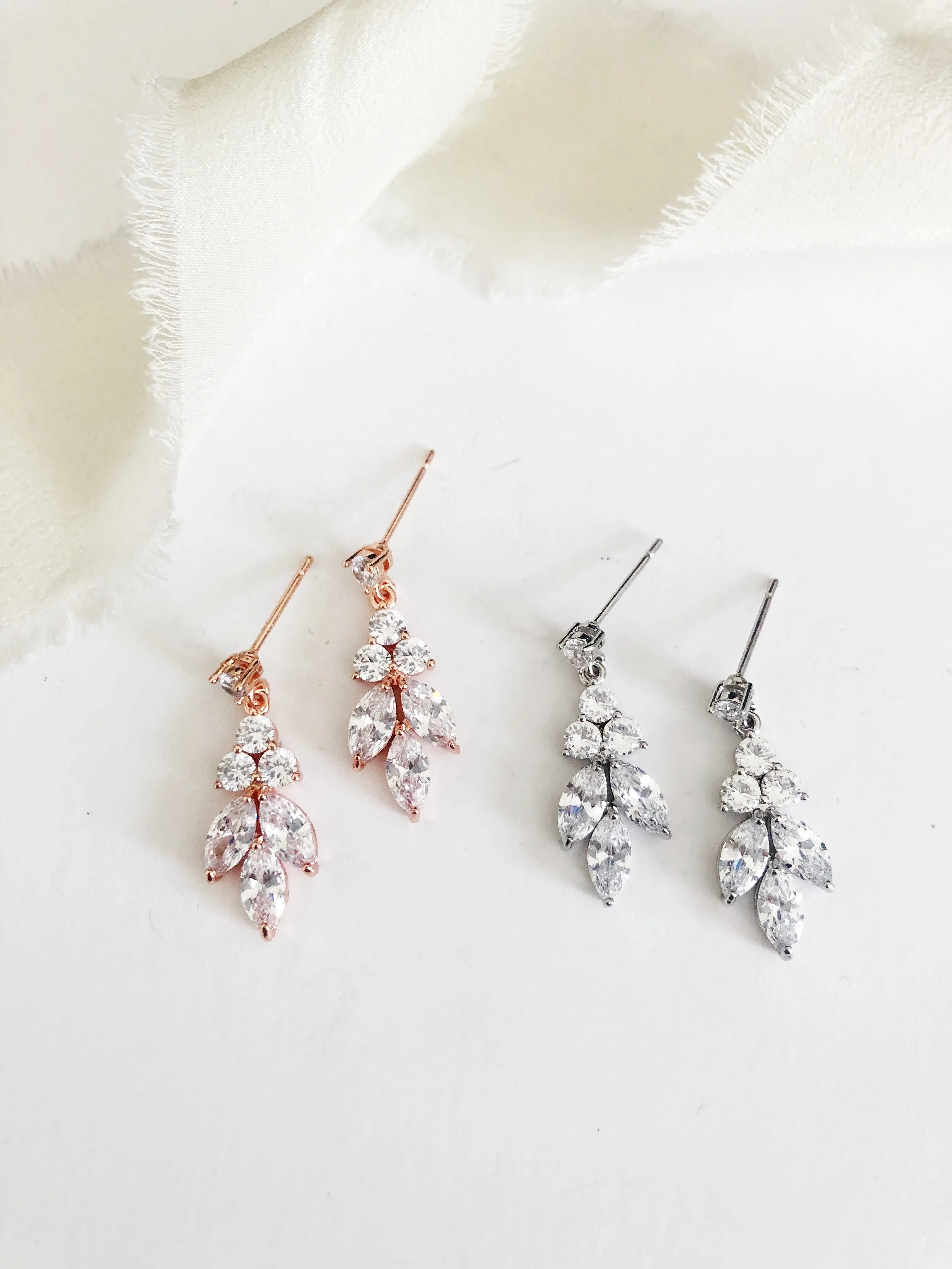 Ellen Stud Diamond Earrings and Bracelet Set