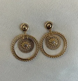 Embellished Chandelier Hoop Earrings