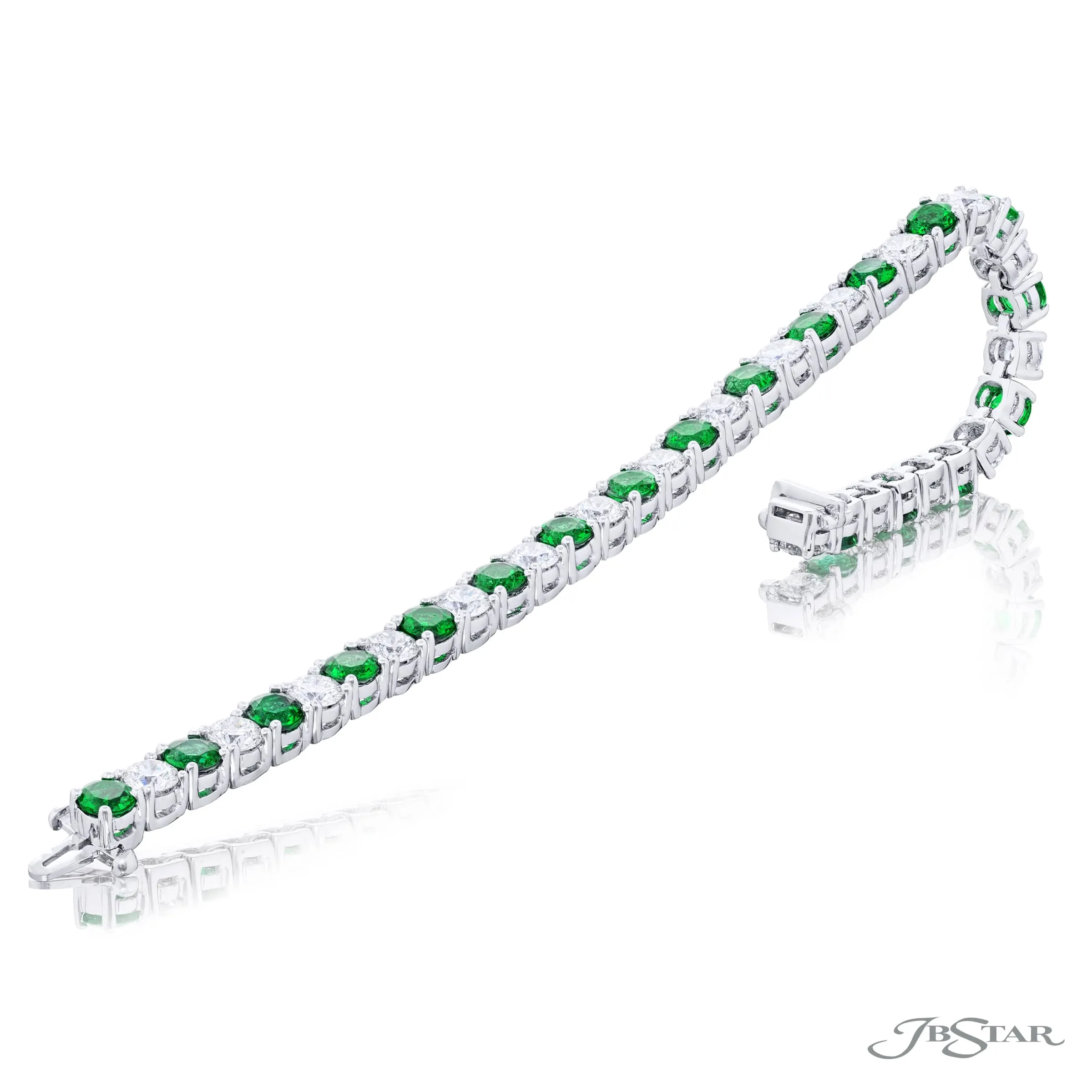 Emerald & Diamond Line Bracelet