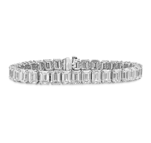 Emerald Cut Diamond Line Bracelet, 34.17 carats