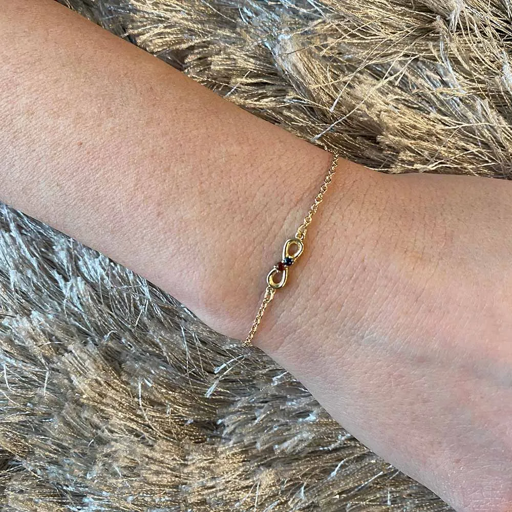 Encircle Yellow Gold Infinity Birthstone Link Charm