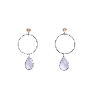 Faceted Rose Quartz Hoop Earrings