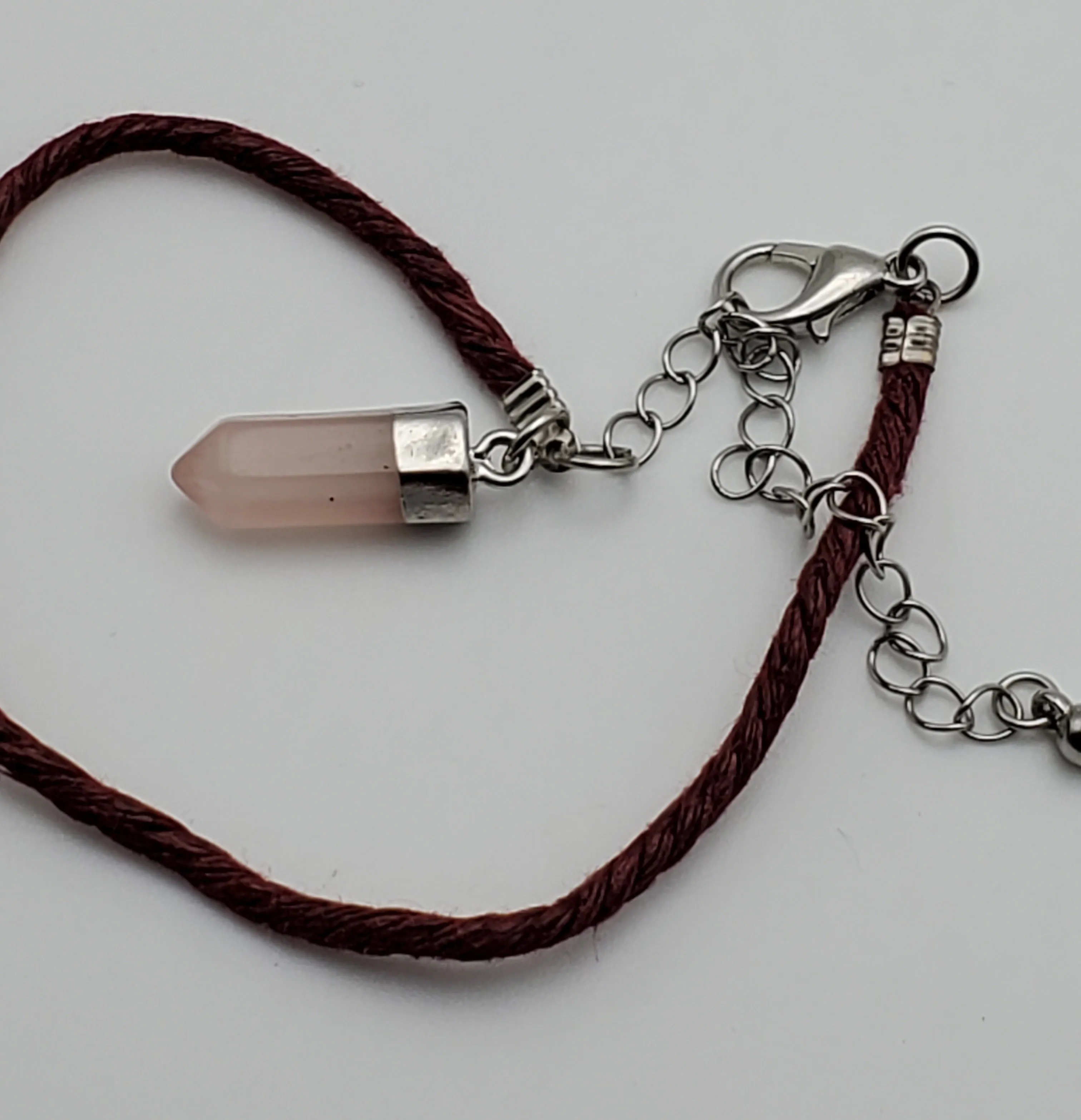 Faux Rose Quartz Bracelet - 8   3"