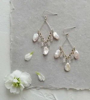 Genevieve Pearl & Rock Quartz Earrings