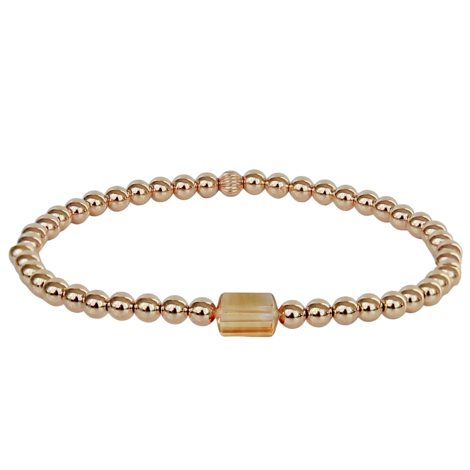 Gold Beaded Bracelet | Citrine