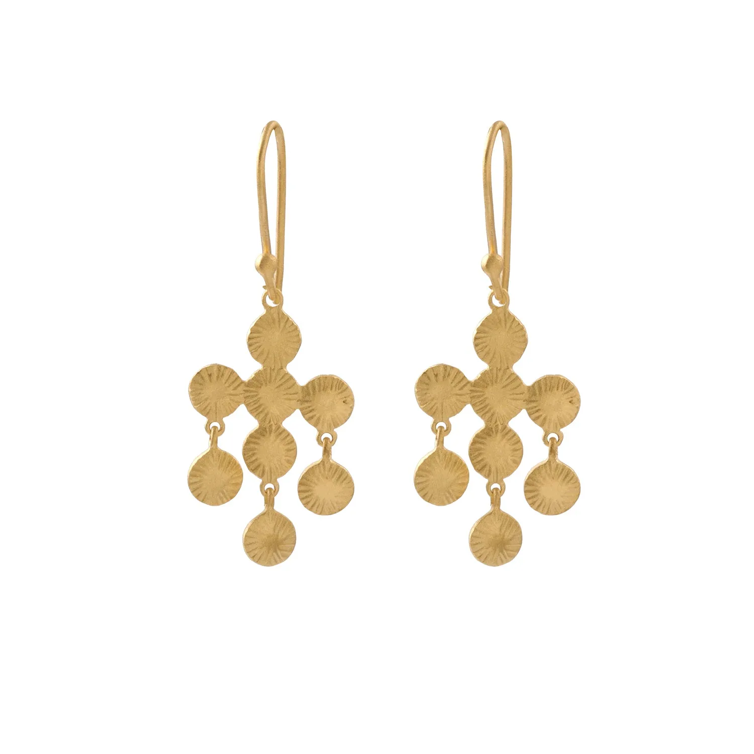 Gold Lotus Leaves Chandelier Earrings