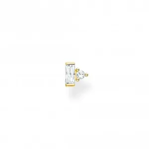 Gold Plated Zirconia White Stone Single Ear Stud H2186-414-14