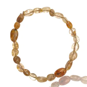 Golden Rutile Quartz Stretch Nugget Bracelet
