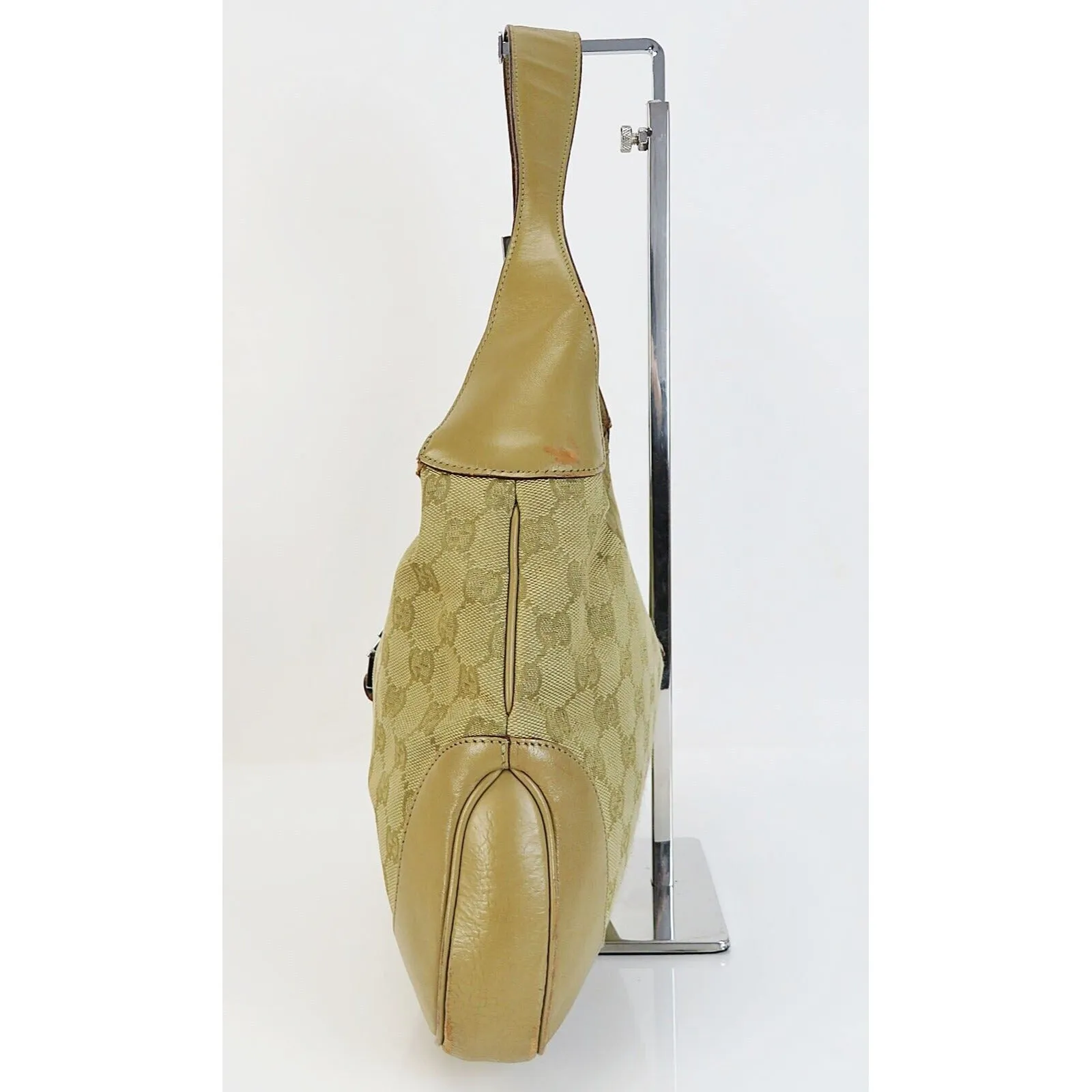 Gucci yellow and metallic leather Tom Ford Jackie Hobo with a camel Guccissima print