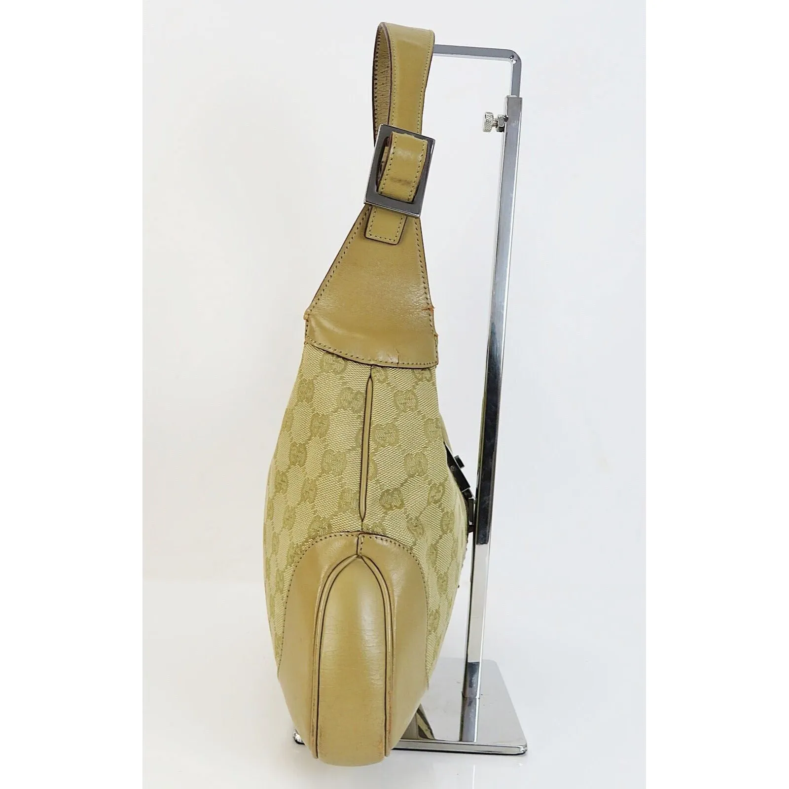Gucci yellow and metallic leather Tom Ford Jackie Hobo with a camel Guccissima print