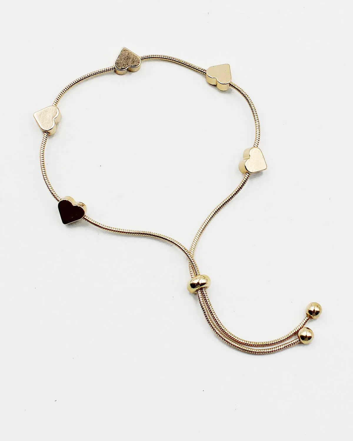 Heart Metal Stud Drawstring Bracelet