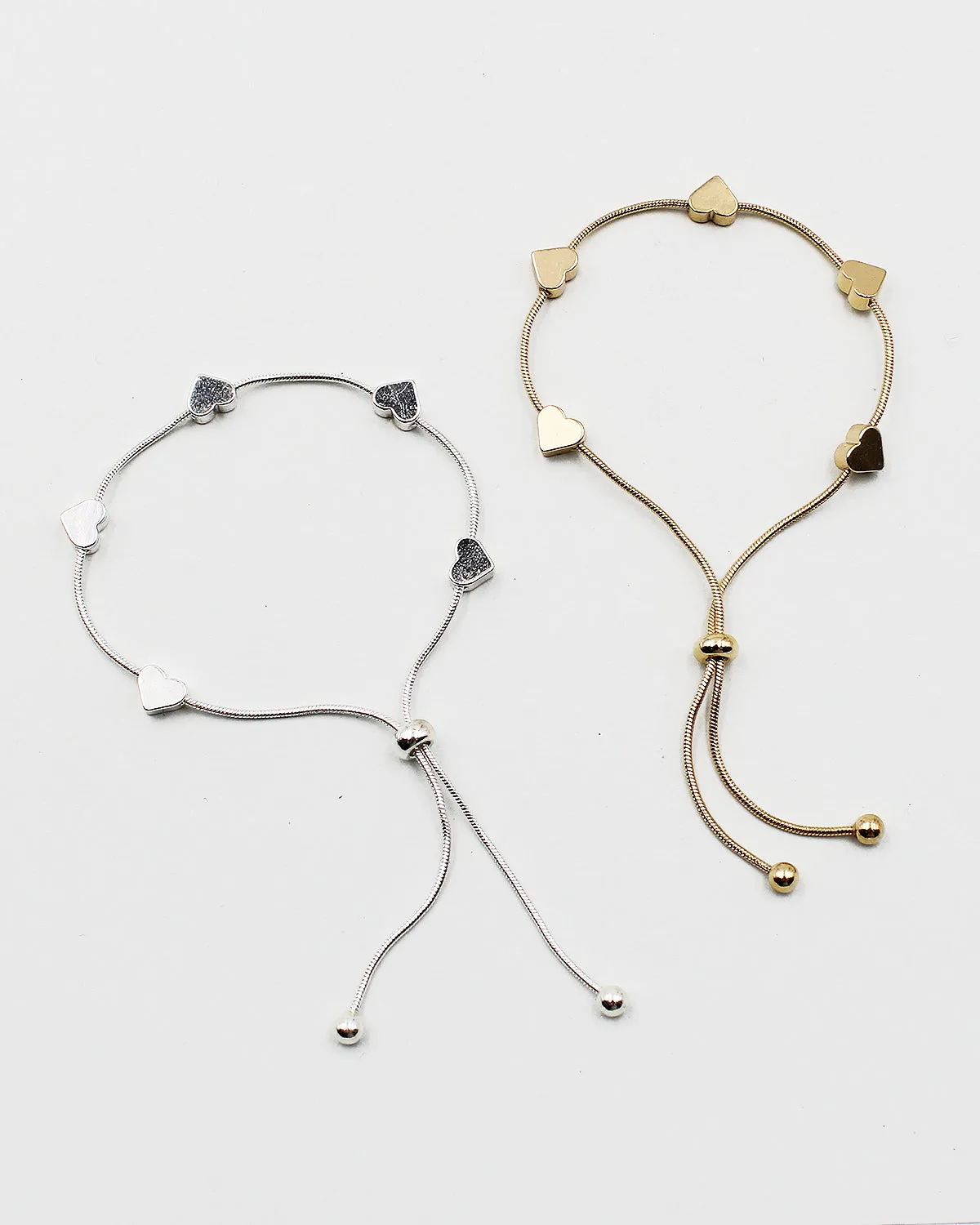 Heart Metal Stud Drawstring Bracelet