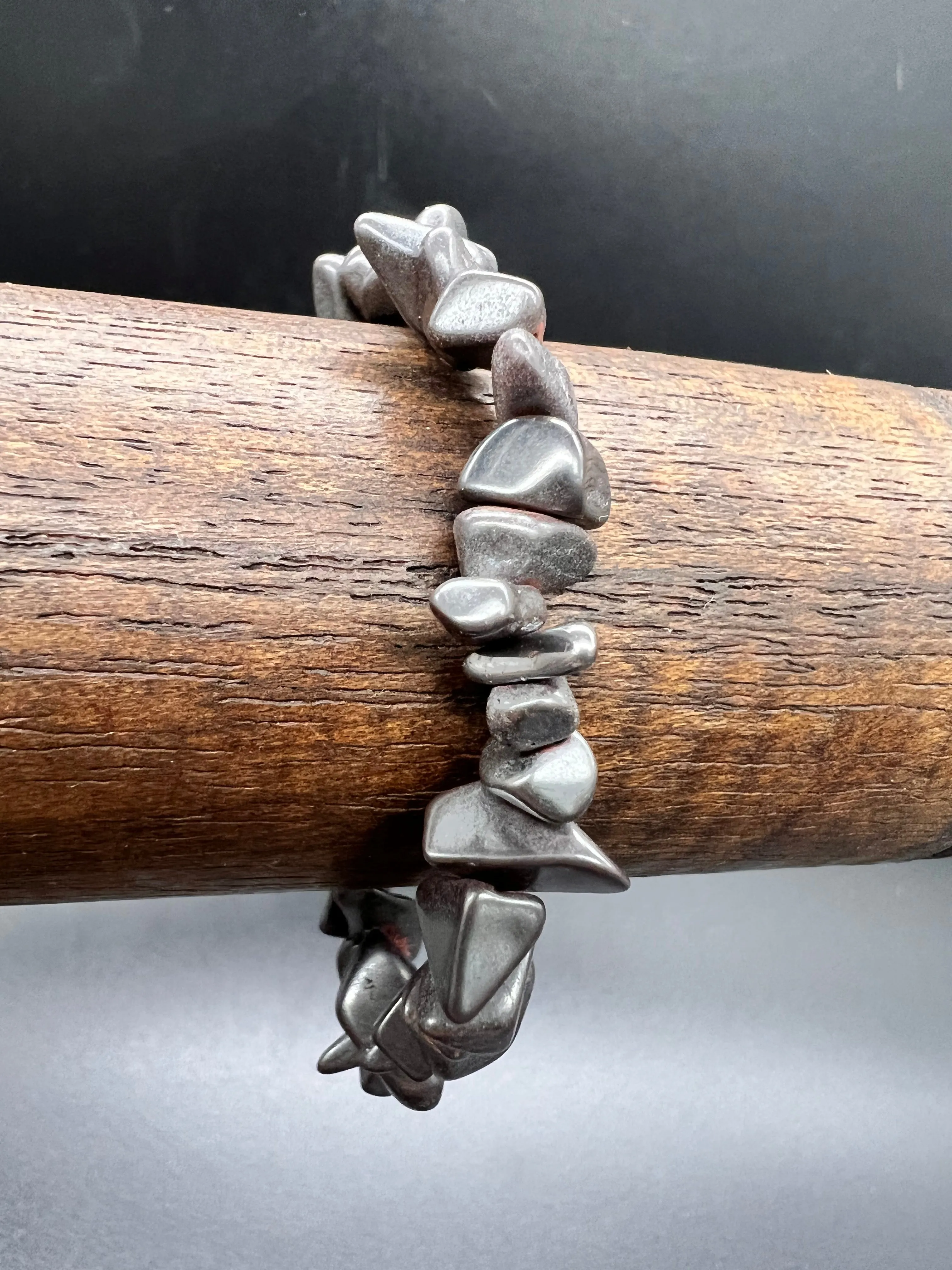Hematite Crystal Chip Bracelet