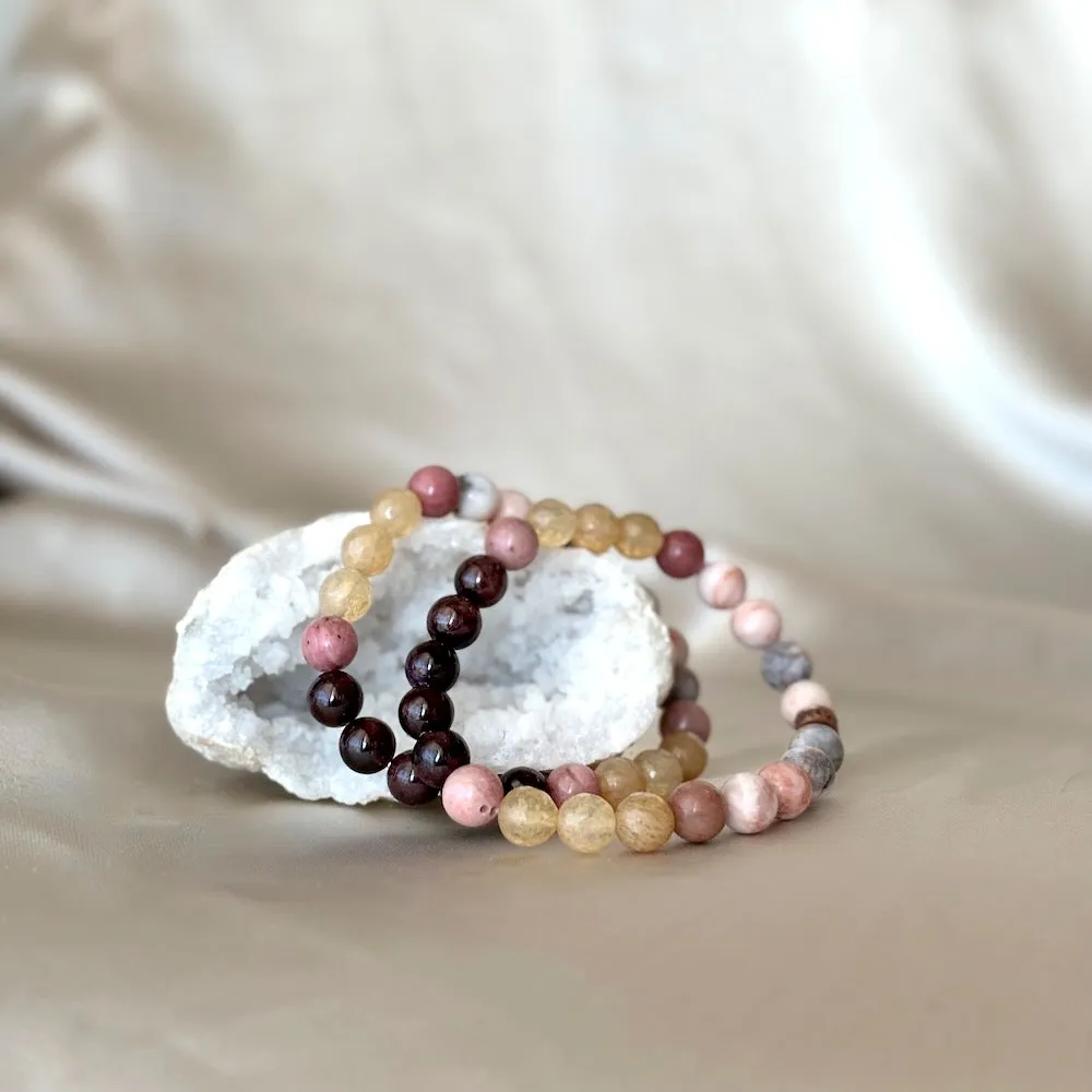 I Glow Gemstone Bracelet with Garnet, Citrine and Jasper