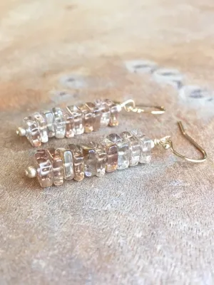 Imperial Topaz Crystal Earrings Silver or Gold November Birthstone Jewelry Gift
