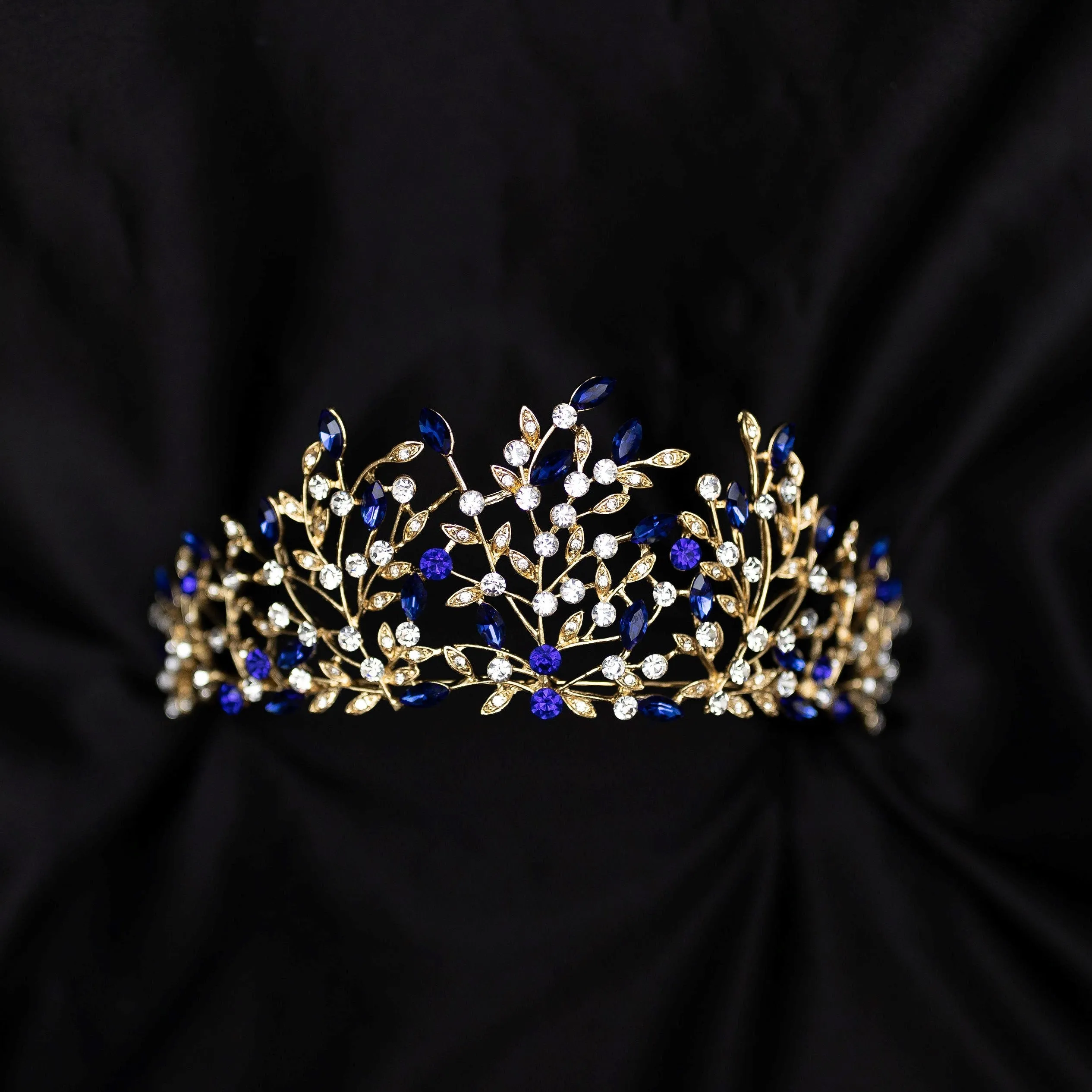 Ingrid Tiara in Blue & Gold
