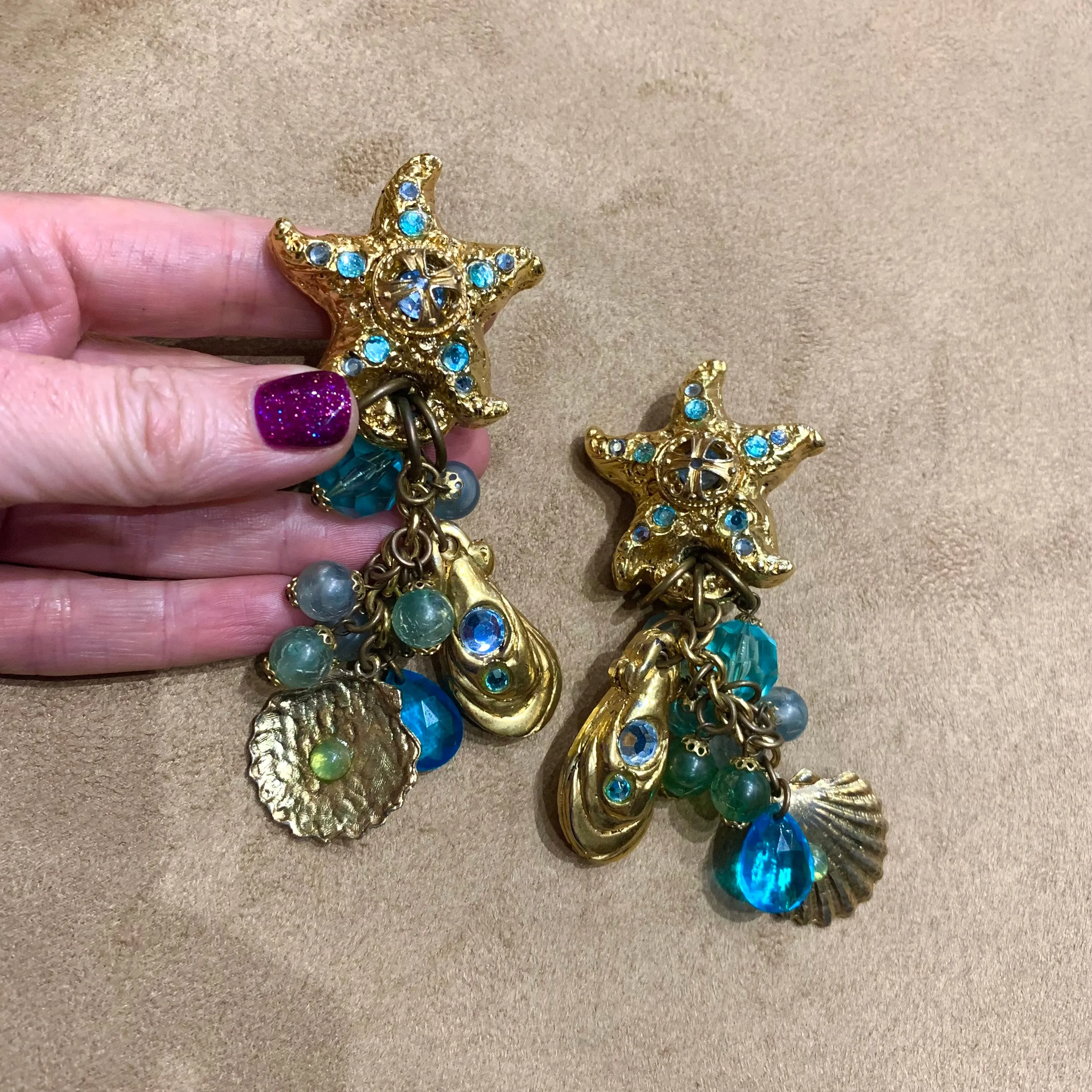 Jacky De G Pairs Ocean Paris Sealife chandelier earrings