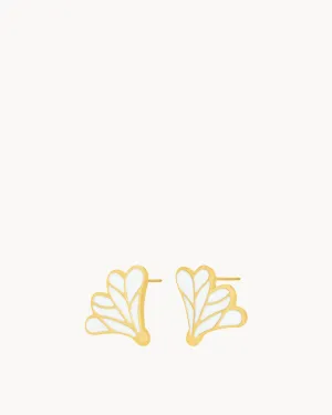 January Birth Flower Studs, Snowdrop
