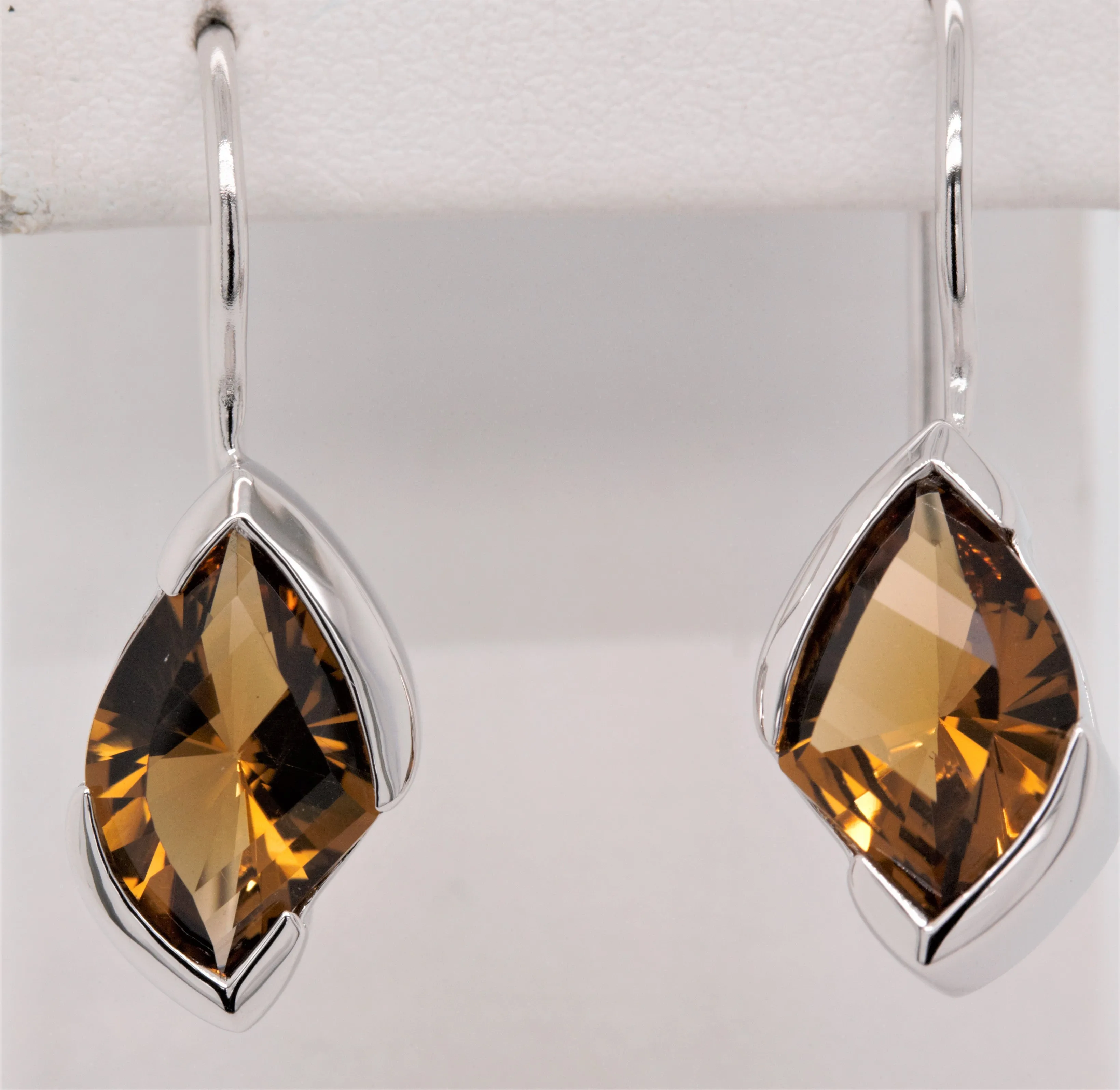 Kaleidoscope Sterling Silver Cognac Quartz Earrings