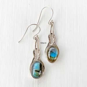 Labradorite Knot Silver Earring