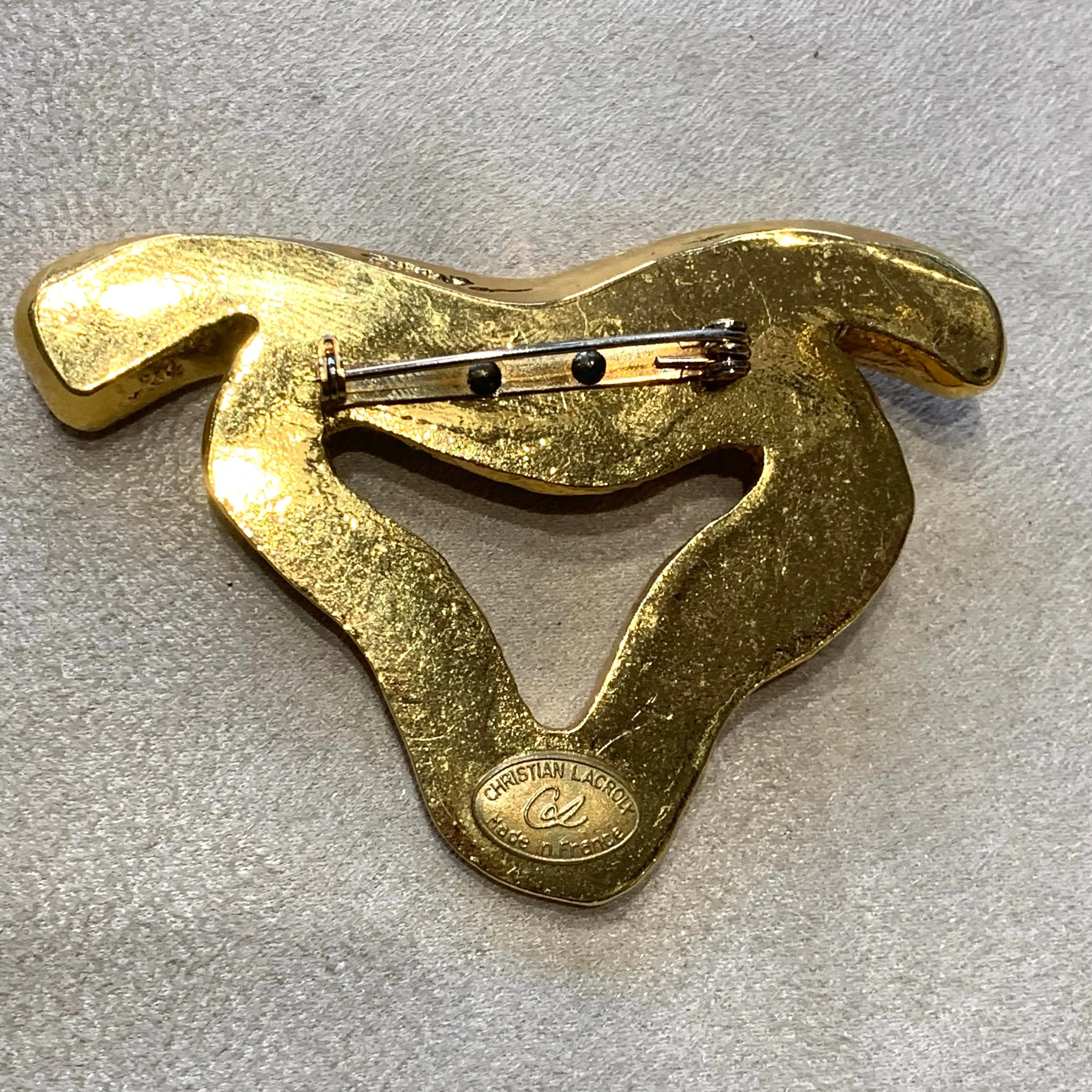 Lacroix Large Modernist Gold brooch