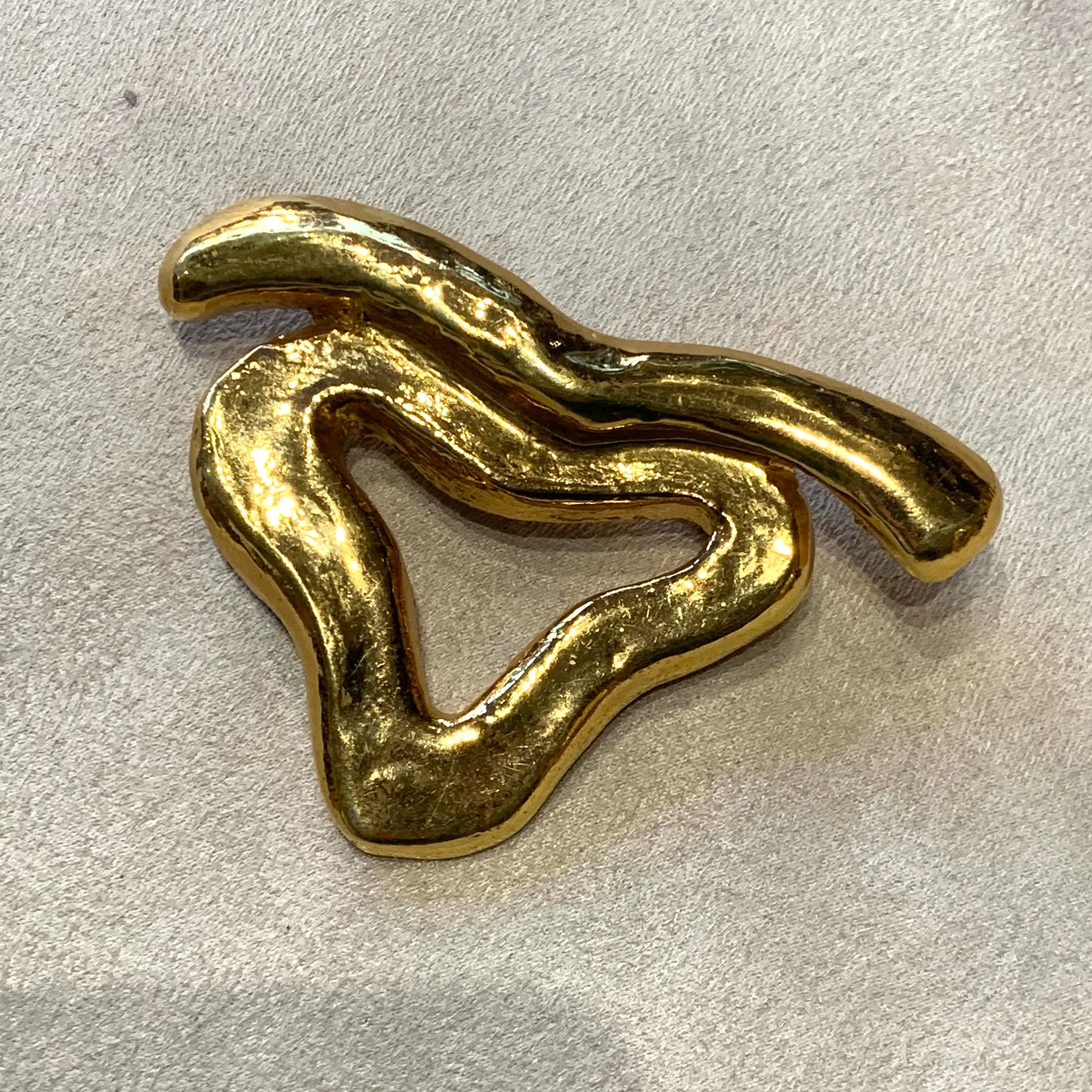 Lacroix Large Modernist Gold brooch