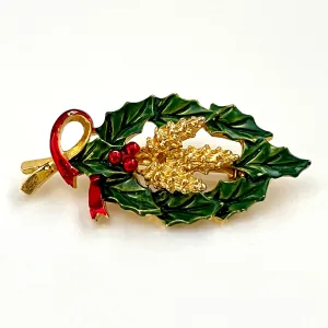 Late 60s/ Early 70s Gerry's Holly & Pinecone Brooch