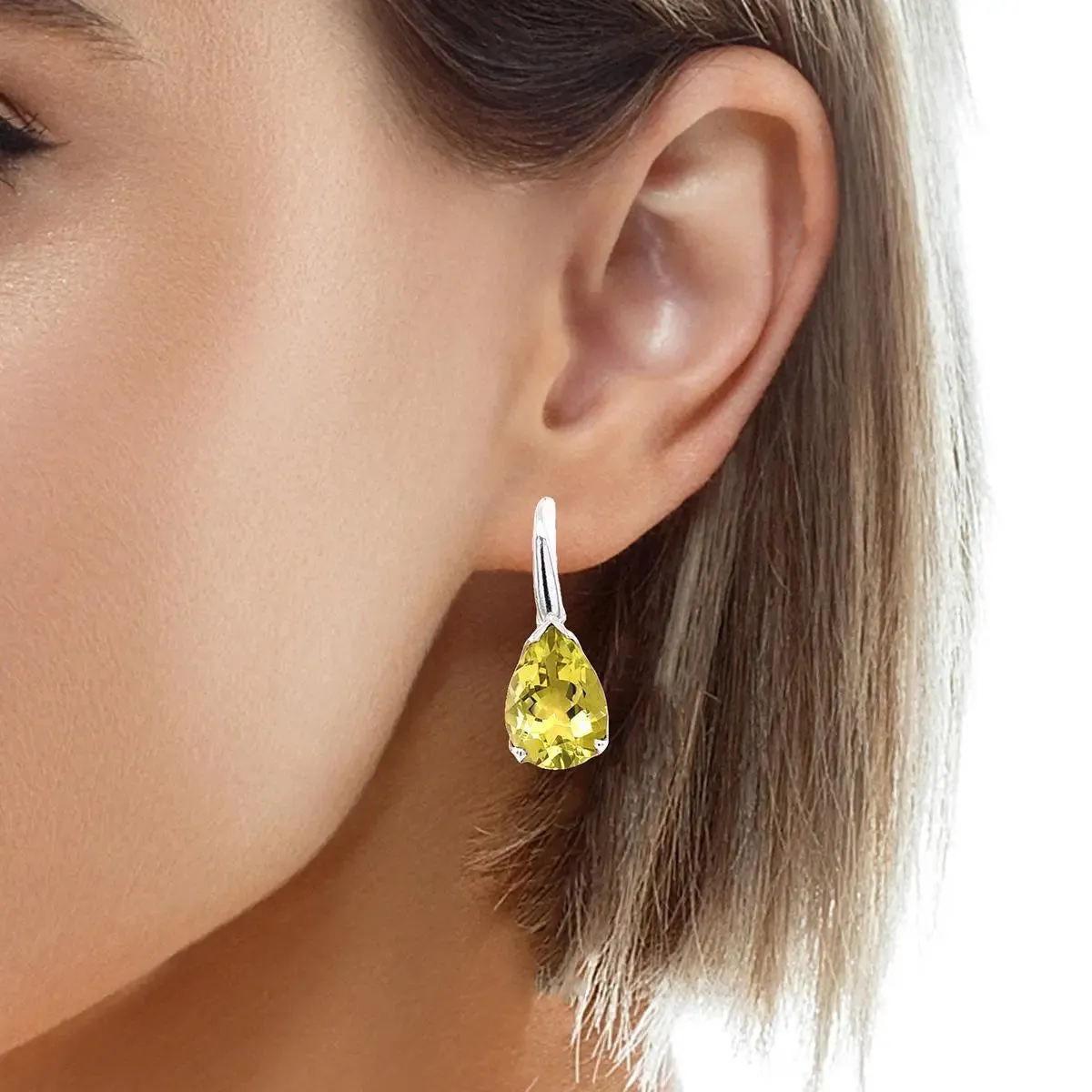 Lemon Quartz Sterling Silver Earrings