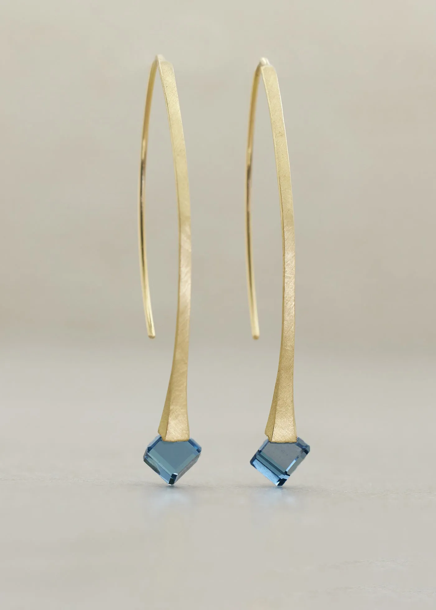 London Blue Cube Drop Earrings