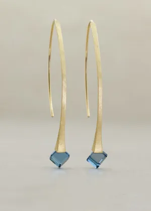 London Blue Cube Drop Earrings