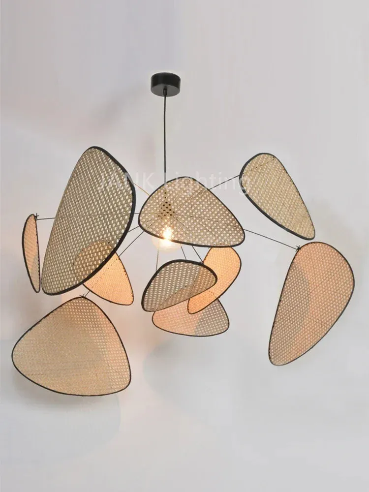 Mansion Rattan Chandelier for Dining Living Room Suspension Indoor Lighting