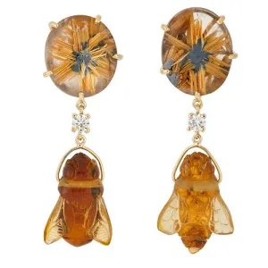 Maroon Bells Bee 18K One of a Kind Earrings