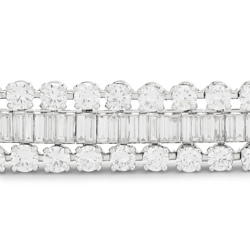 MDJ Curators Collection.... Estate Cartier 19.00 cttw Diamond Platinum Bracelet 15725A