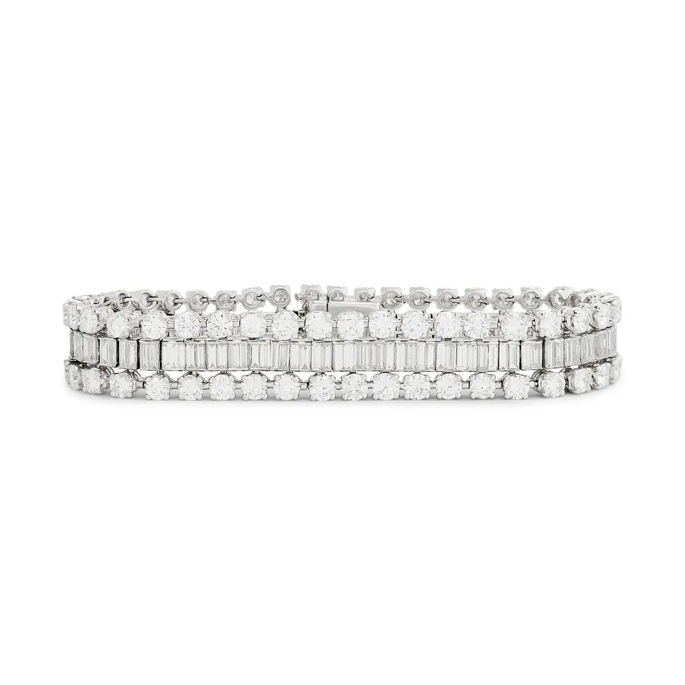 MDJ Curators Collection.... Estate Cartier 19.00 cttw Diamond Platinum Bracelet 15725A