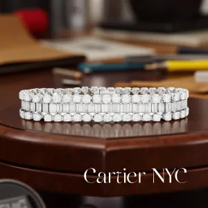 MDJ Curators Collection.... Estate Cartier 19.00 cttw Diamond Platinum Bracelet 15725A