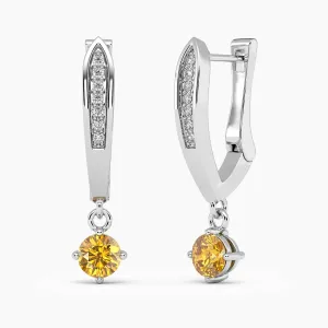 Mia Citrine Drop Earrings in Silver | Irosk Australia ®