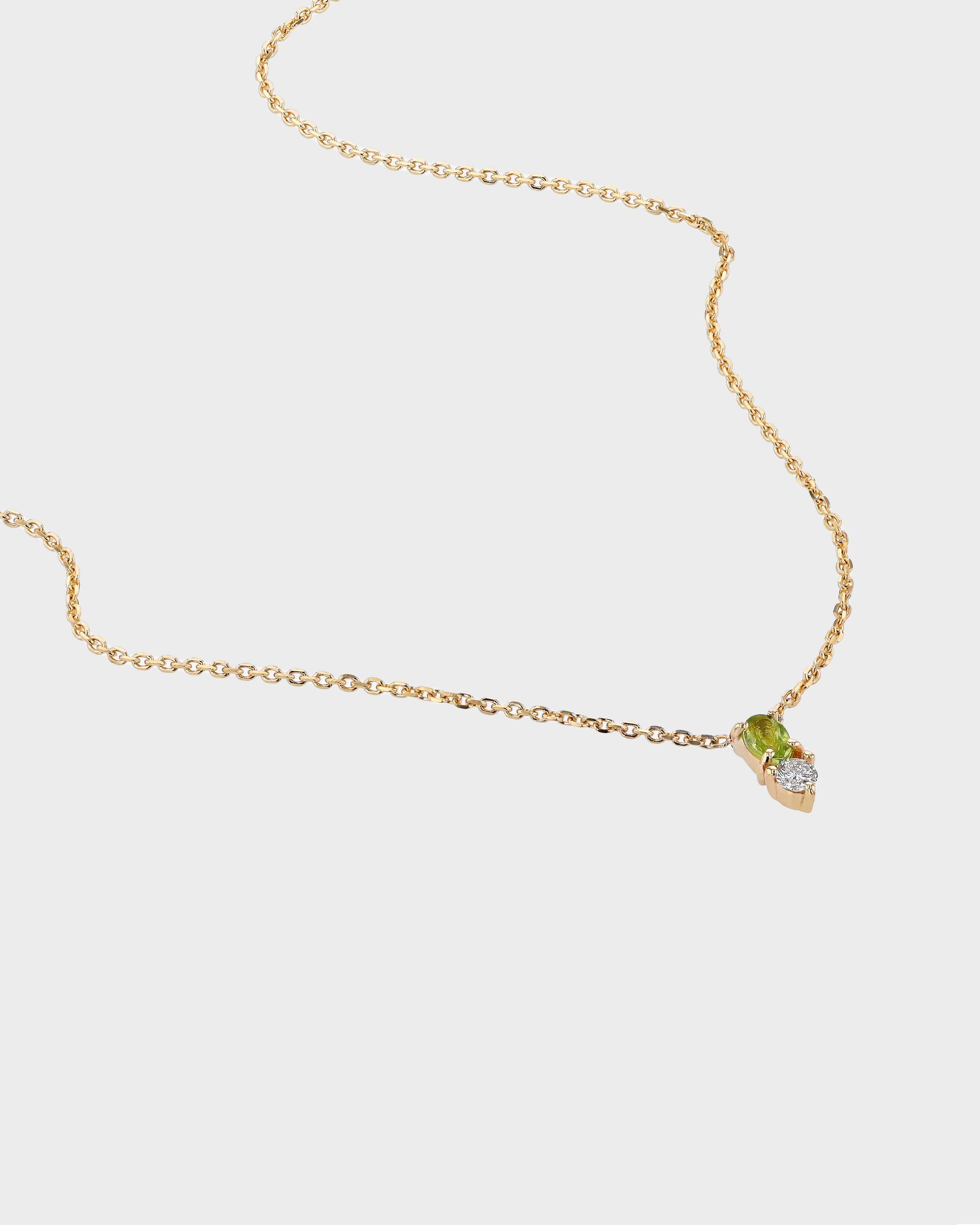 Micro Sand Diamond Peridot Necklace