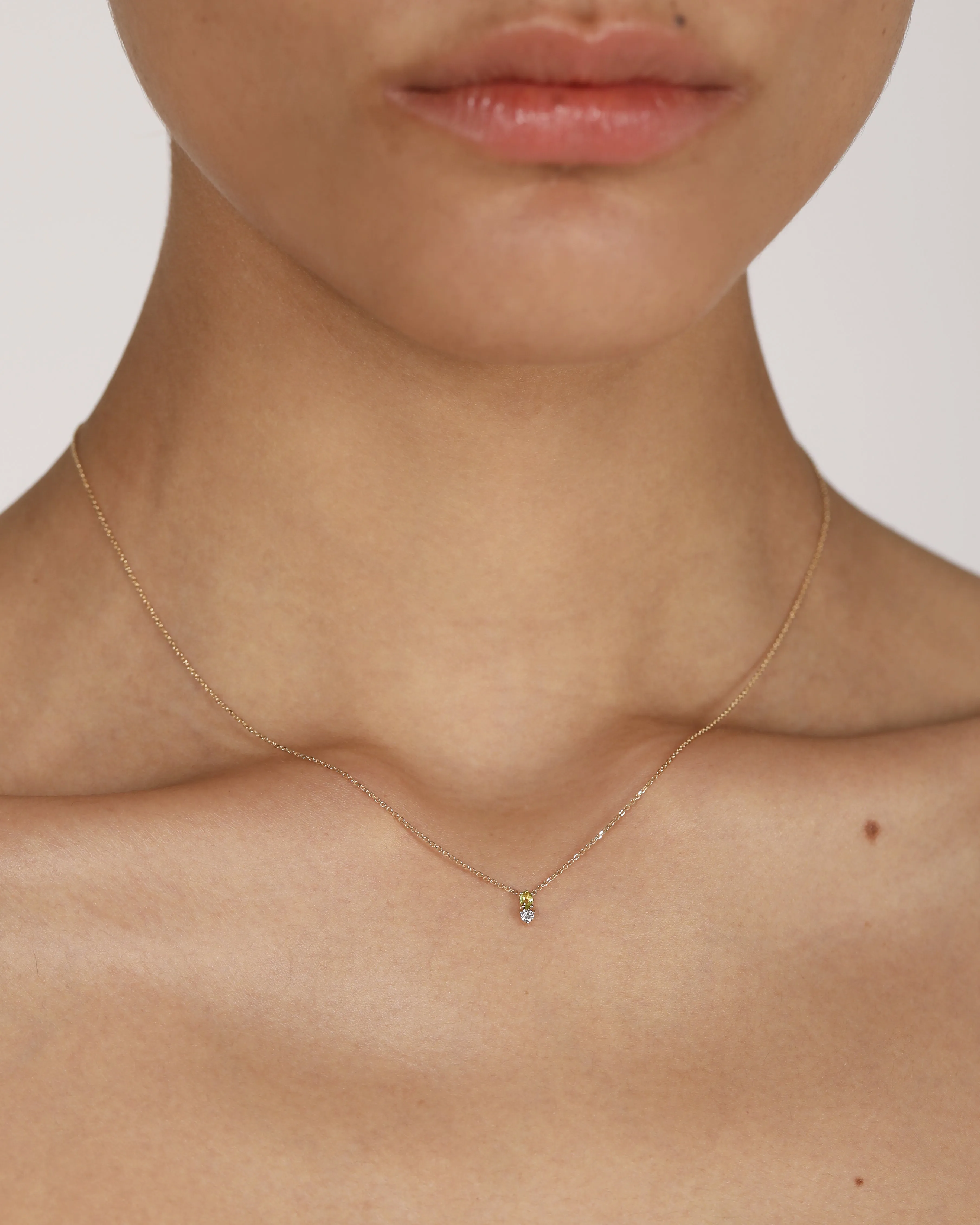 Micro Sand Diamond Peridot Necklace