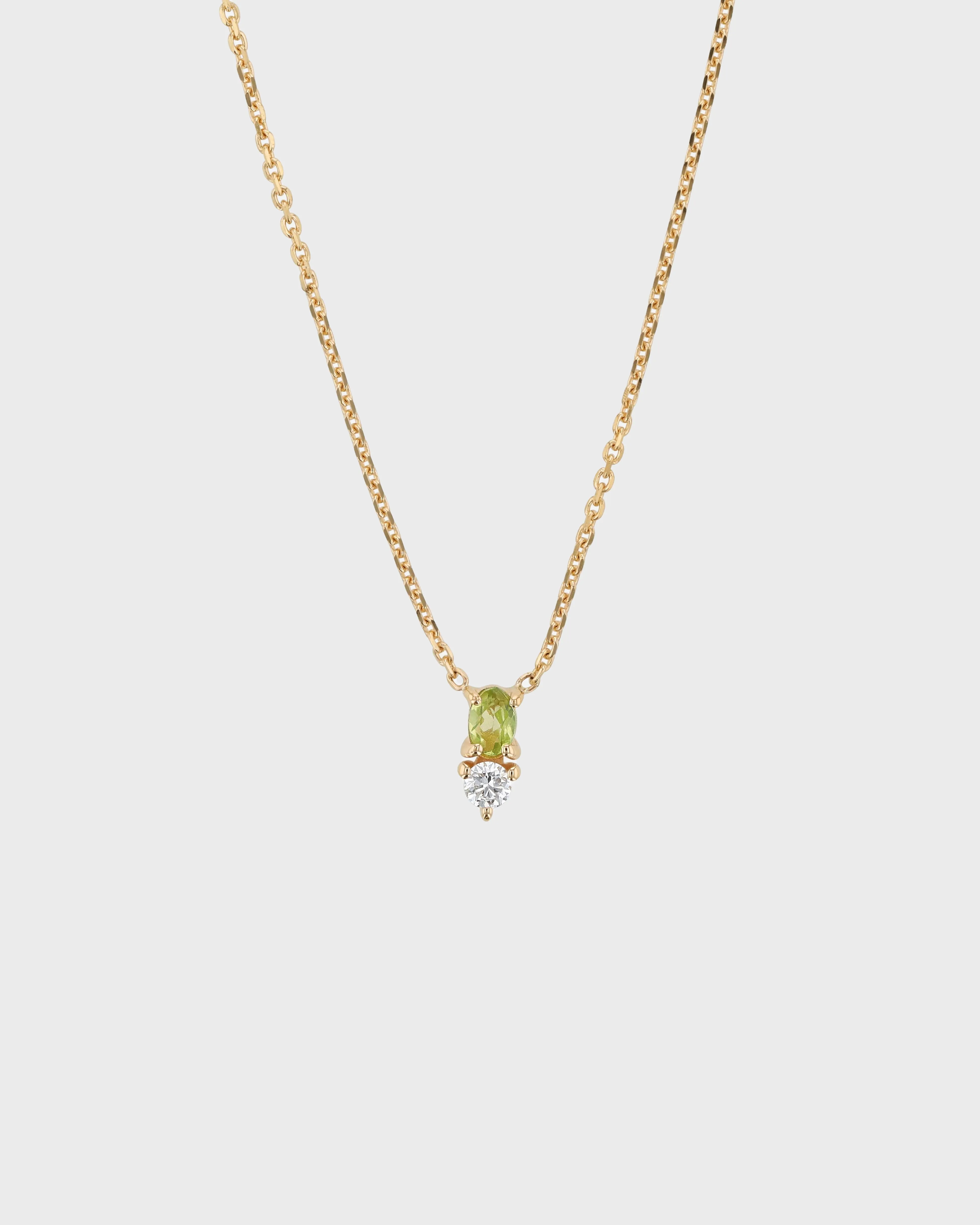 Micro Sand Diamond Peridot Necklace