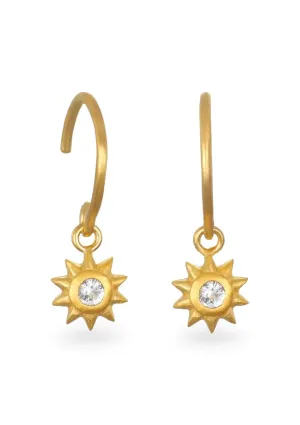 Mini Sun Wire Hoop Earring
