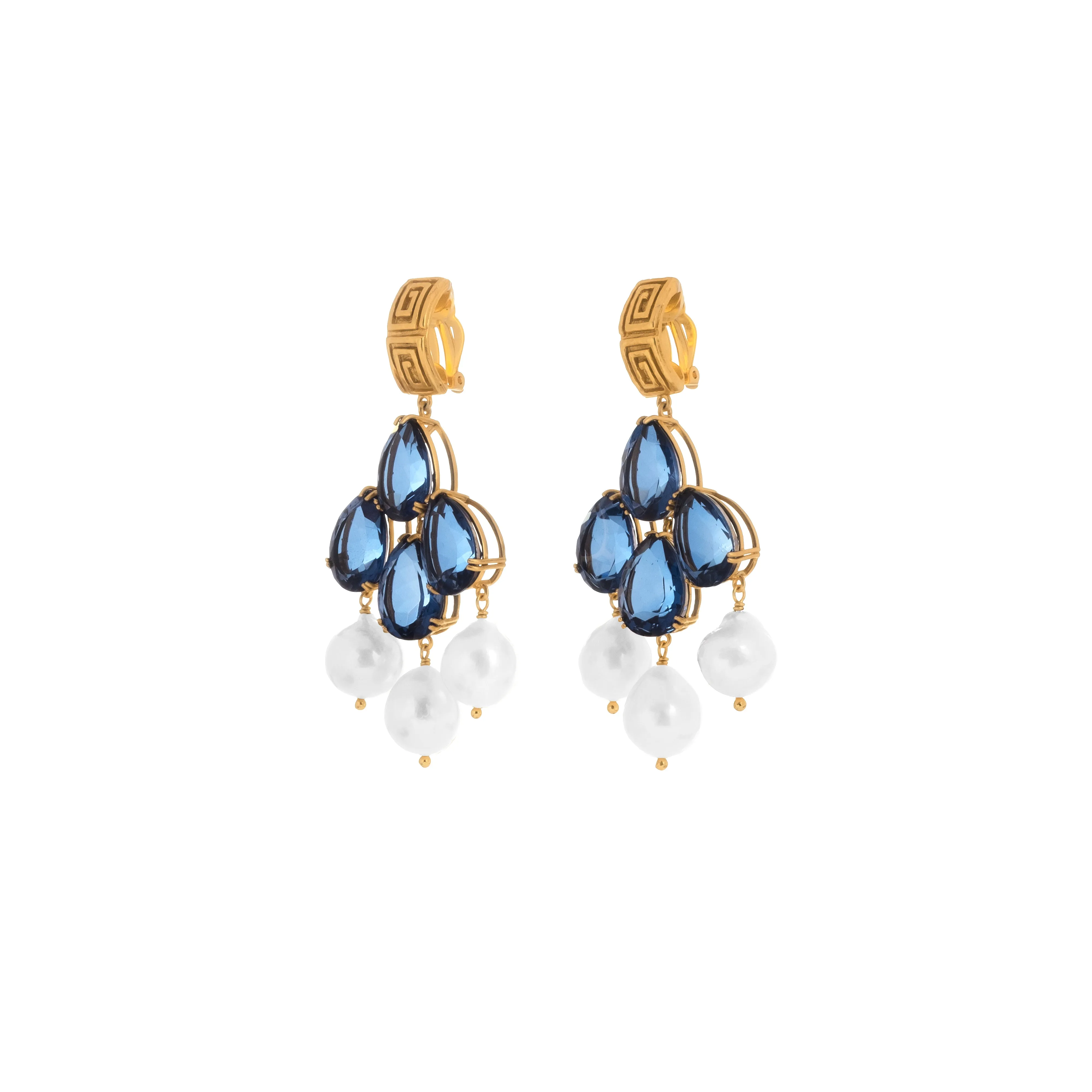 Mykonos Earrings Sapphire Quartz
