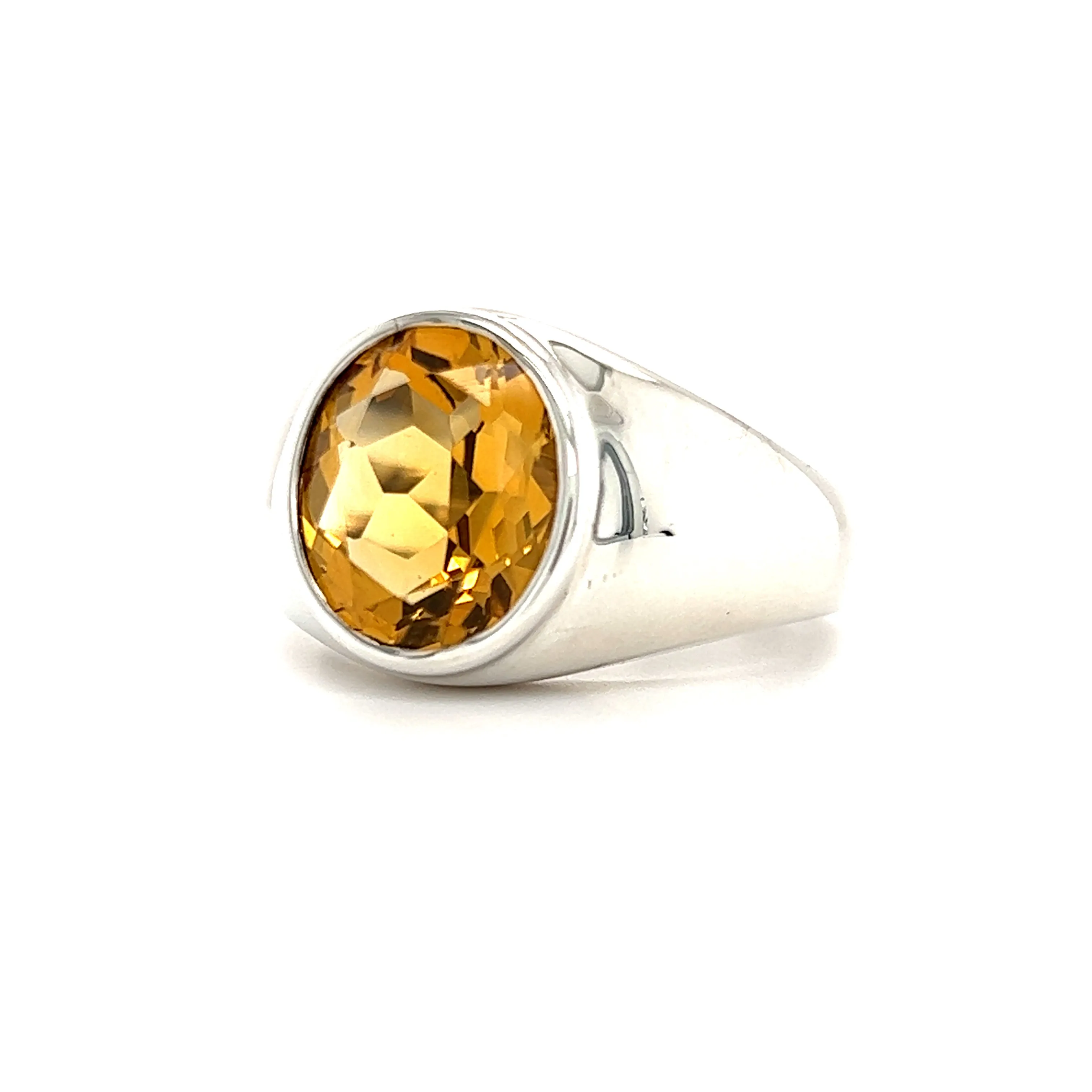 Oval Citrine Ring in Sterling Silver