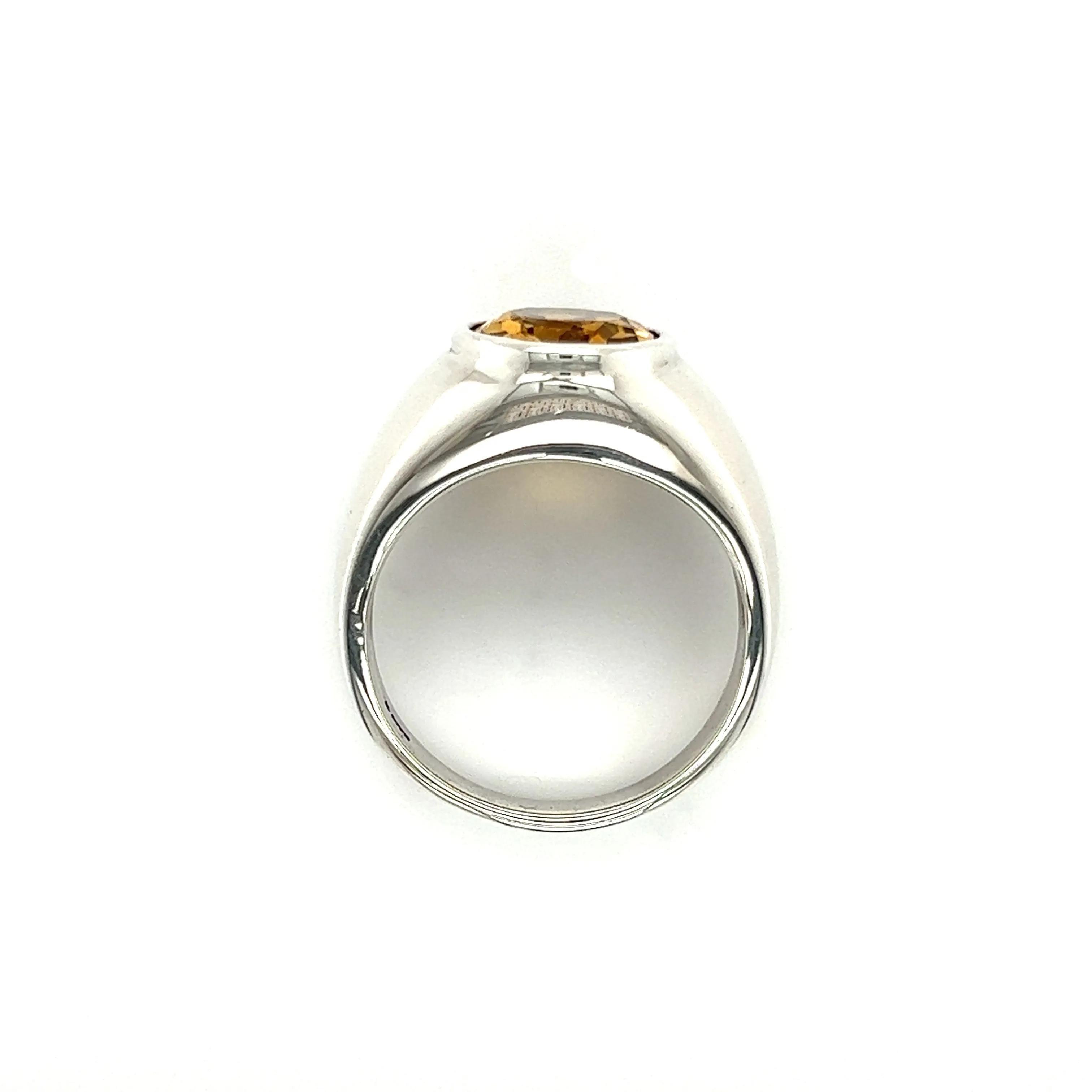 Oval Citrine Ring in Sterling Silver