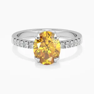 Oval Shape Citrine Ring in Silver | Irosk Australia ®