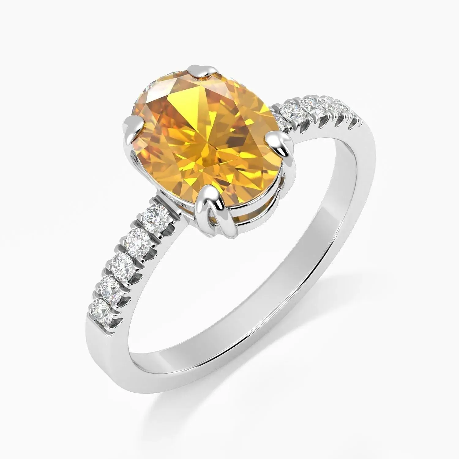 Oval Shape Citrine Ring in Silver | Irosk Australia ®