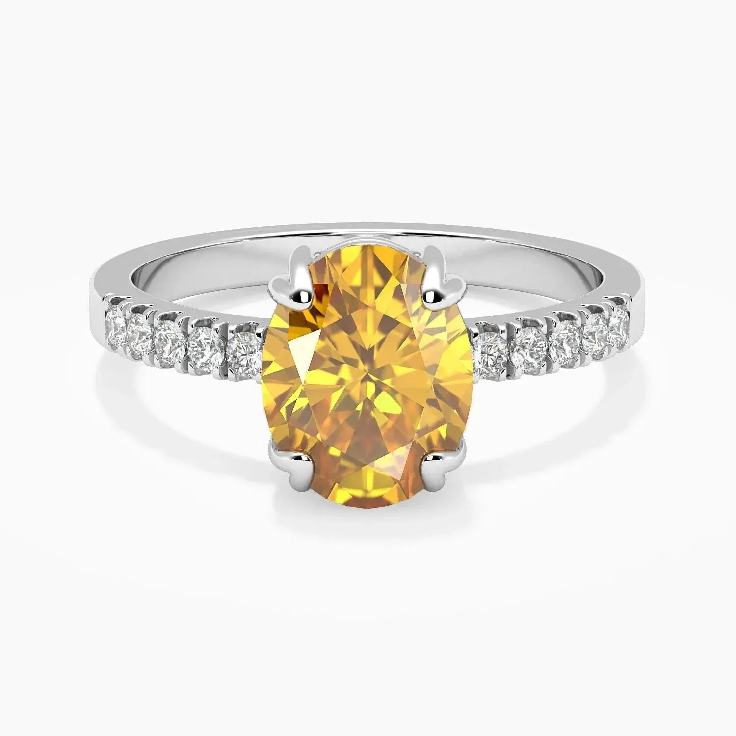 Oval Shape Citrine Ring in Silver | Irosk Australia ®