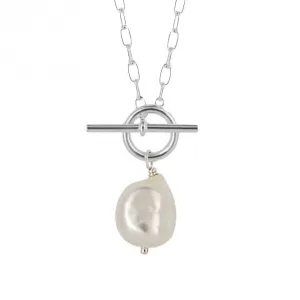 Pearl T-Bar Chain Necklace N4521W