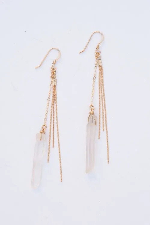 Phoenix Crystal Earrings - Clear Quartz