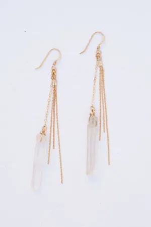 Phoenix Crystal Earrings - Clear Quartz